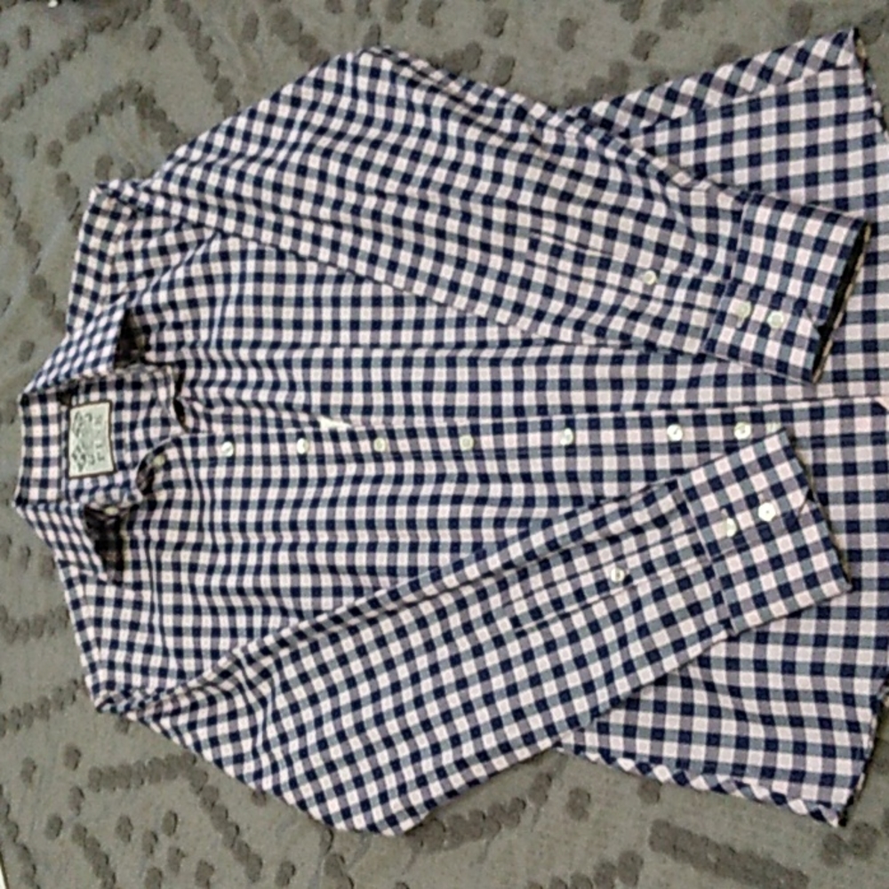 Thomas pink long sleeve shirt in pink and navy blue